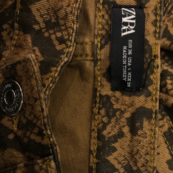 Zara High Waist Skinny Snake Print Jeans - Picture 4 of 5